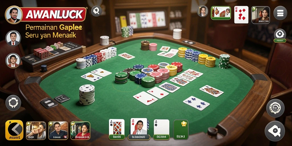 Screenshot gameplay AWANLUCK menunjukkan keseruan bermain Gaple.