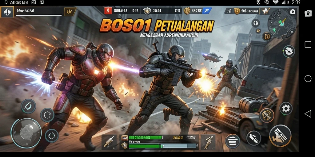 Tampilan gameplay seru dan mendebarkan dalam BOS01.