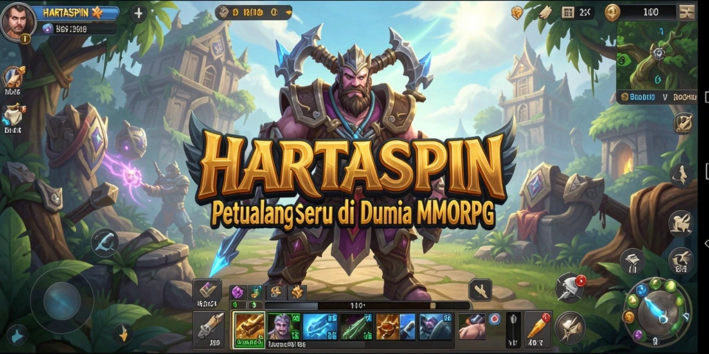 Tampilan gameplay HARTASPIN yang mendebarkan dalam petualangan MMORPG.
