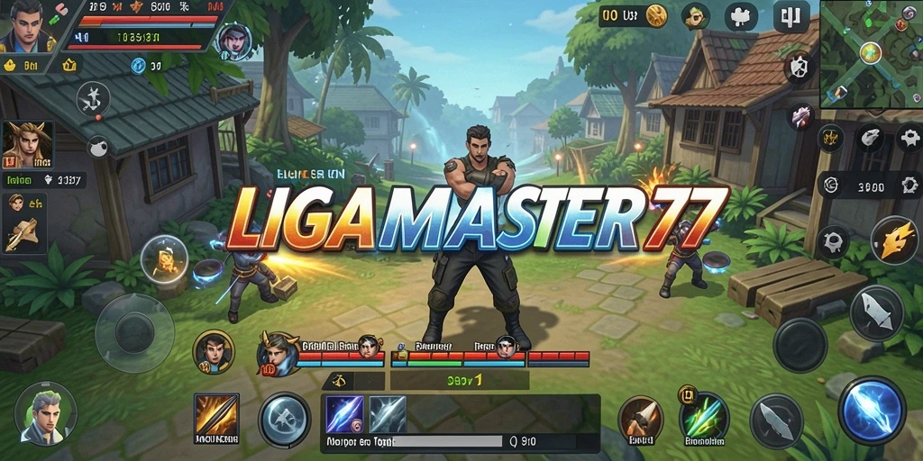 Tampilan antarmuka pengguna LIGAMASTER77 yang intuitif dan menarik.