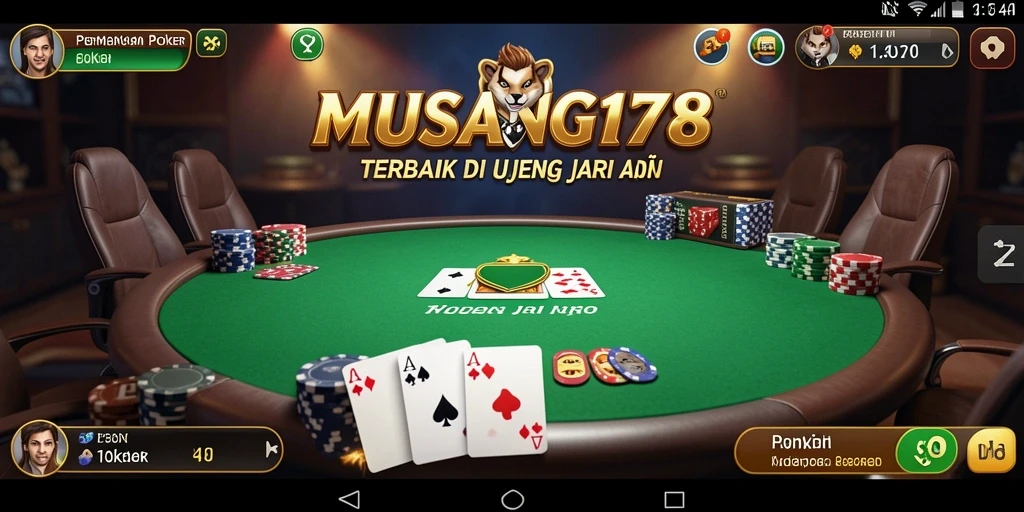 Tampilan gameplay Poker yang seru dan mendebarkan dalam MUSANG178.