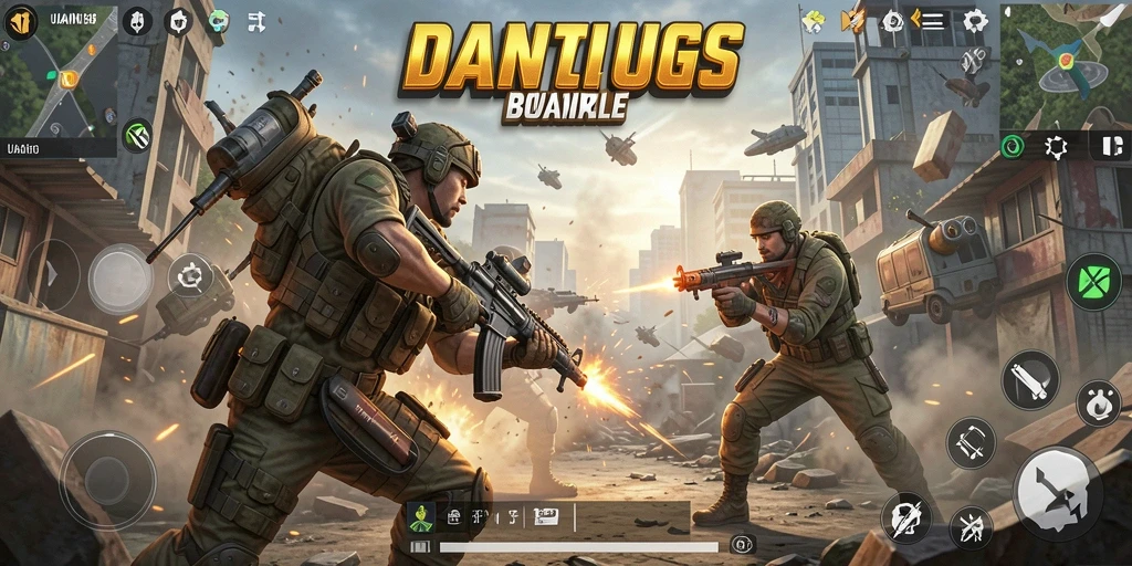 Gameplay seru dan menegangkan di Battle Royale UANG.